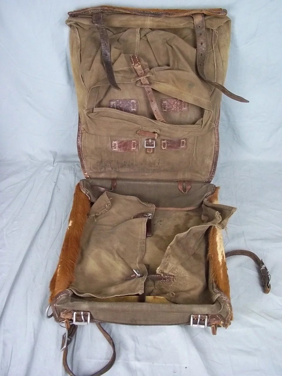 WW2 German Pony Fur Model 1934 Tournister Backpack Dated 1936 - Image 4