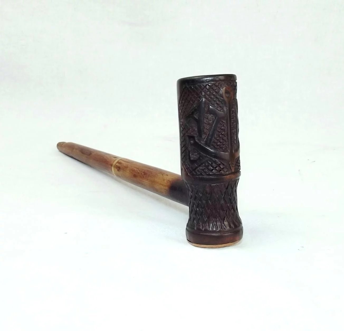 WW2 HMS Ajax Hand Carved Wooden Pipe - Image 2