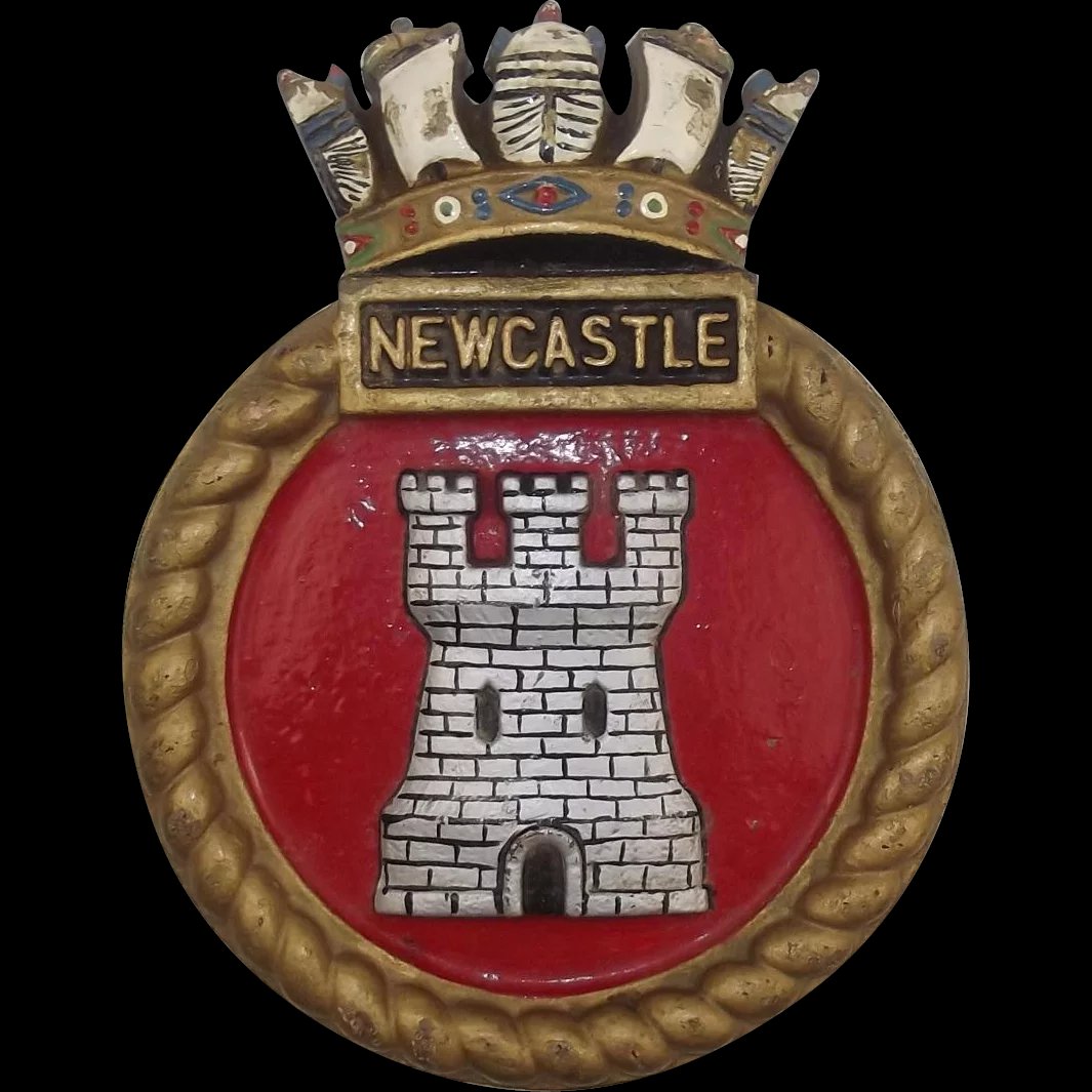 WW2 HMS Newcastle Bronze Ships Boat Badge Town Class Light Cruiser