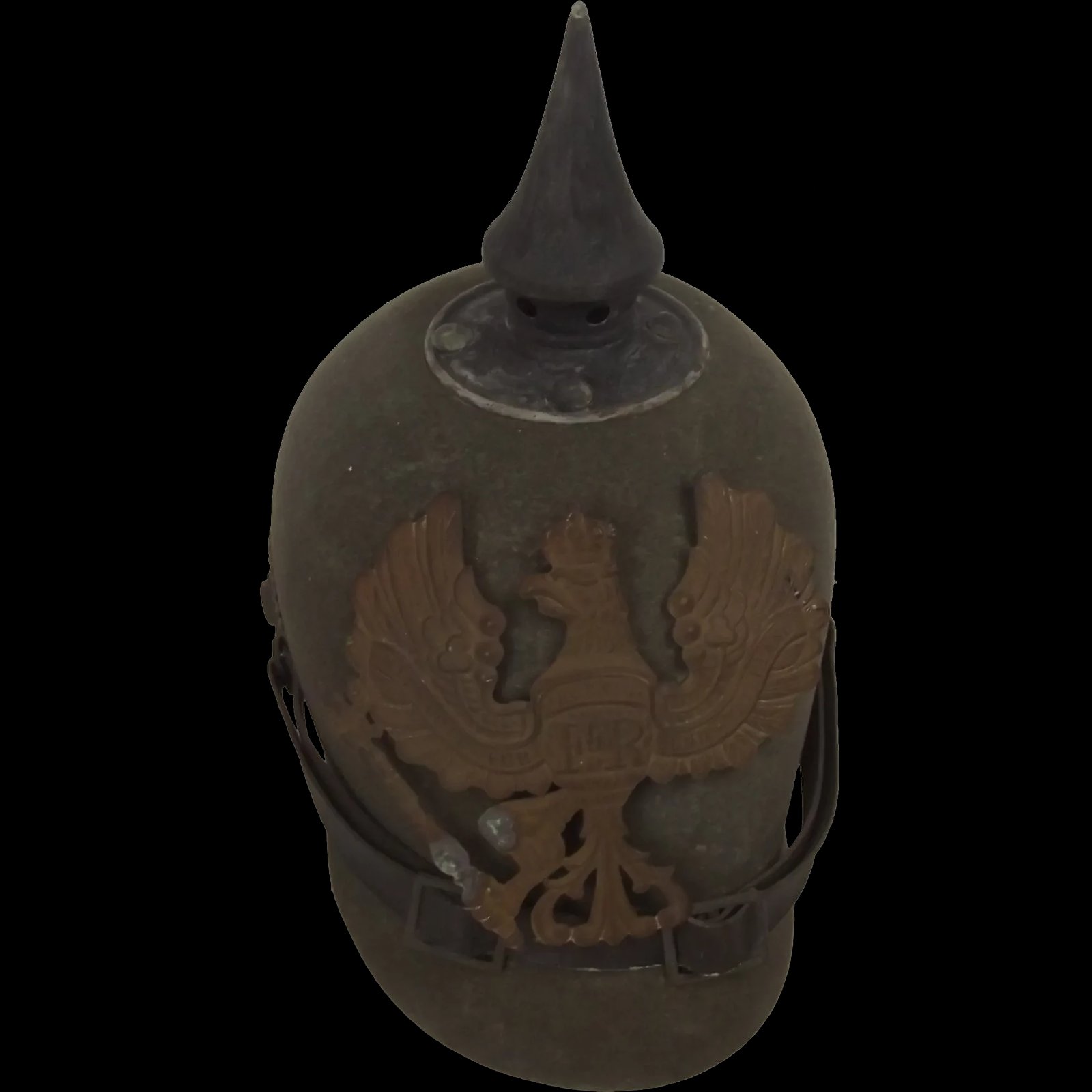 WWI Imperial German Prussian Ersatz Felt Pickelhaube Helmet
