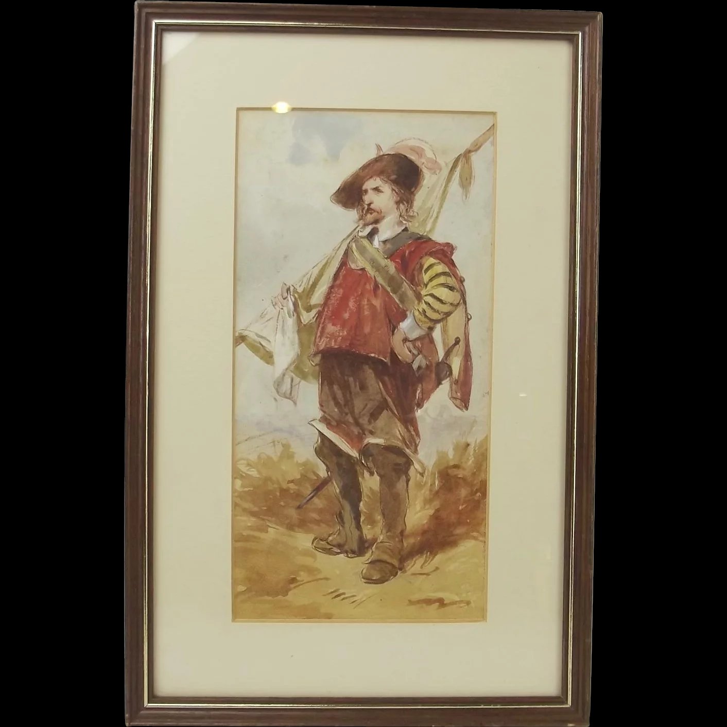 Watercolour Of A Cavalier By F. Allan Stewart (1865-1951)