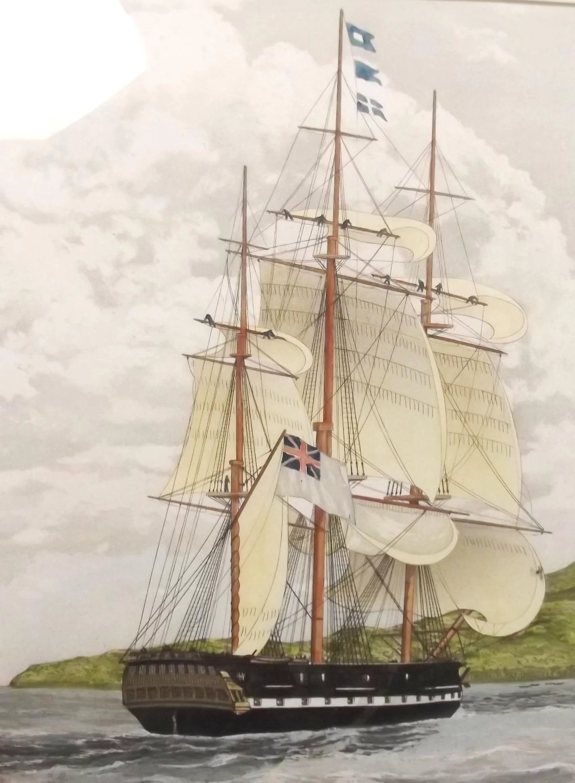 Watercolour Finished Print Of The Clipper Sir David Scott By William J. Huggins - Image 5