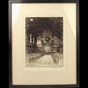 Westminster School Etching, 1926 By Terence H. Lambert (Signed)