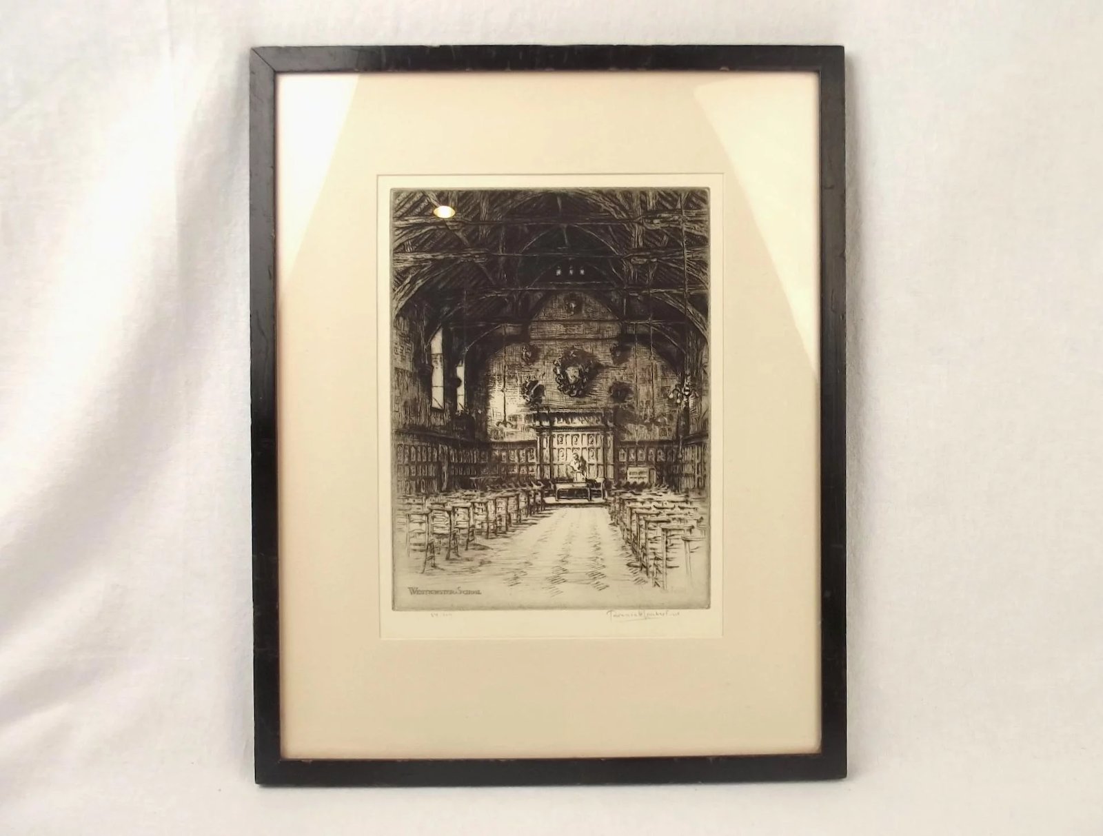 Westminster School Etching, 1926 By Terence H. Lambert (Signed) - Image 2