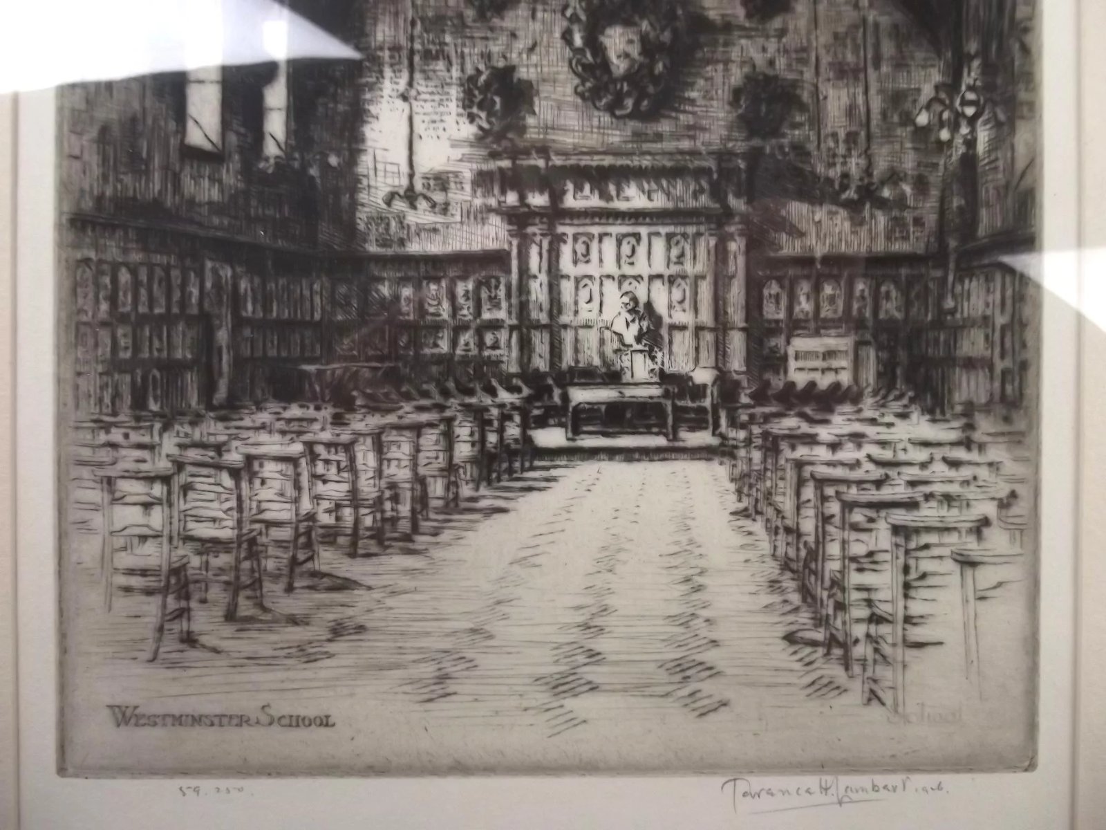Westminster School Etching, 1926 By Terence H. Lambert (Signed) - Image 5