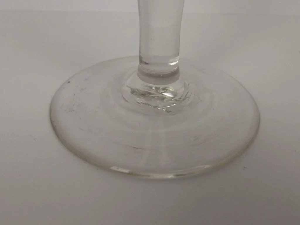 c1810 Funnel Shaped Etched Floral Swag Cordial Glass - Image 6
