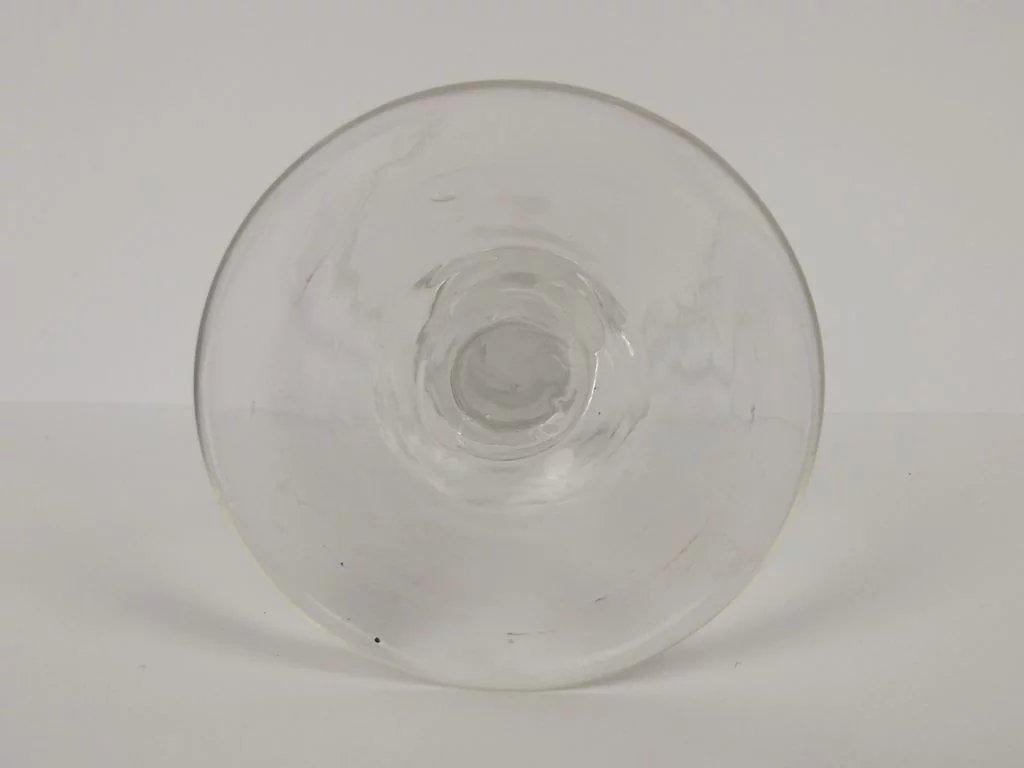 c1810 Funnel Shaped Etched Floral Swag Cordial Glass - Image 7