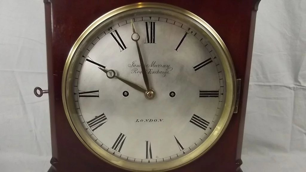 c1820 Regency Twin Fusee Mahogany Bracket Clock - James Murray, Royal Exchange London - Image 2