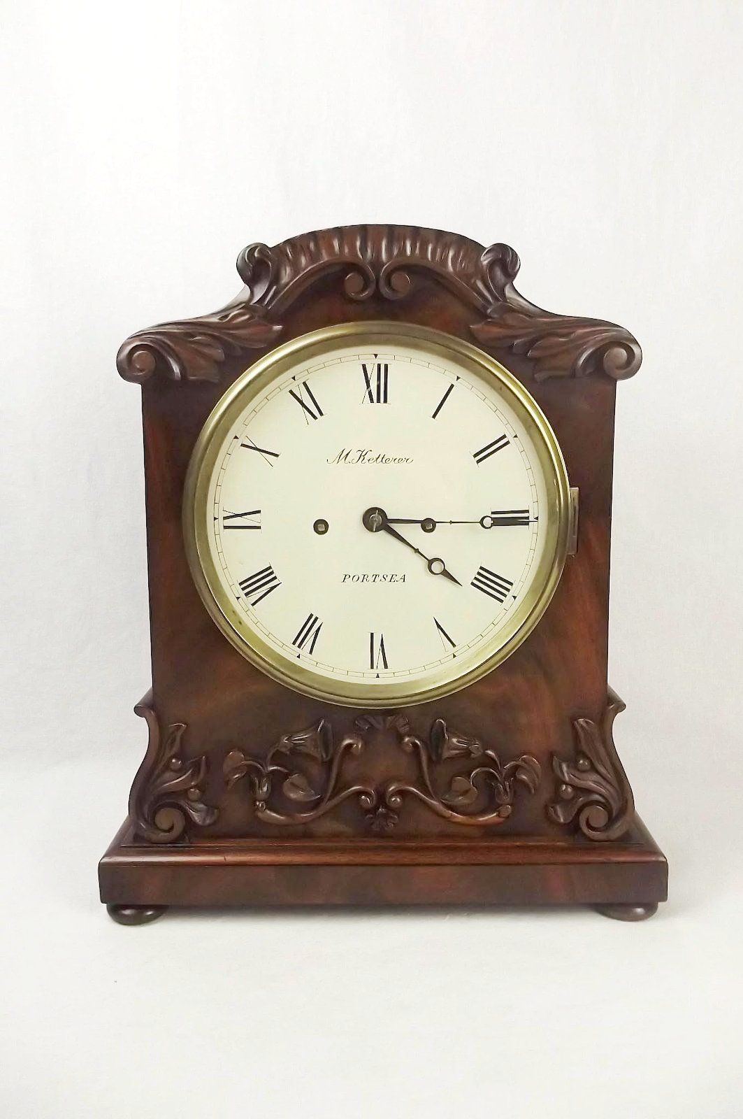 c1840 Mahogany Striking Double Fusee Bracket Clock By M. Ketterer Of Portsea