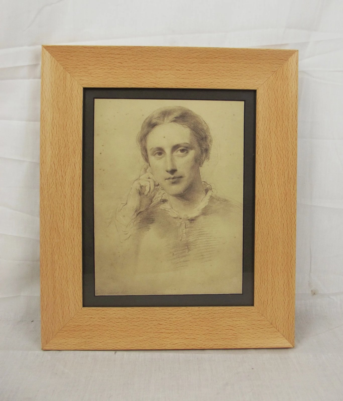 c1860 George Richmond Framed Pencil Sketch Of A Lady - Image 2