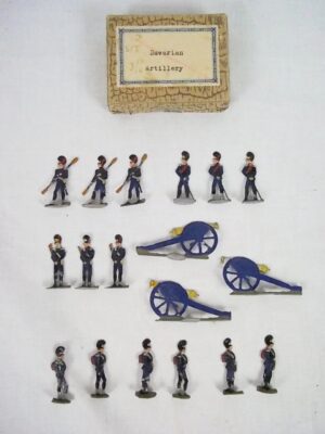 c1900/20 Bavarian Artillery Vintage Tin Flats 18 Pieces. Boxed