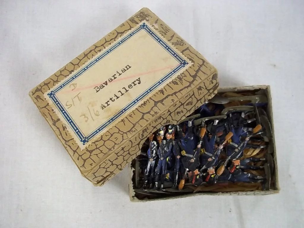c1900/20 Bavarian Artillery Vintage Tin Flats 18 Pieces. Boxed - Image 2