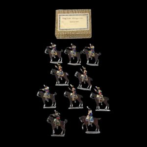 c1900/20 English Dragoons Outpost Vintage Tin Flats 10 Pieces. Boxed
