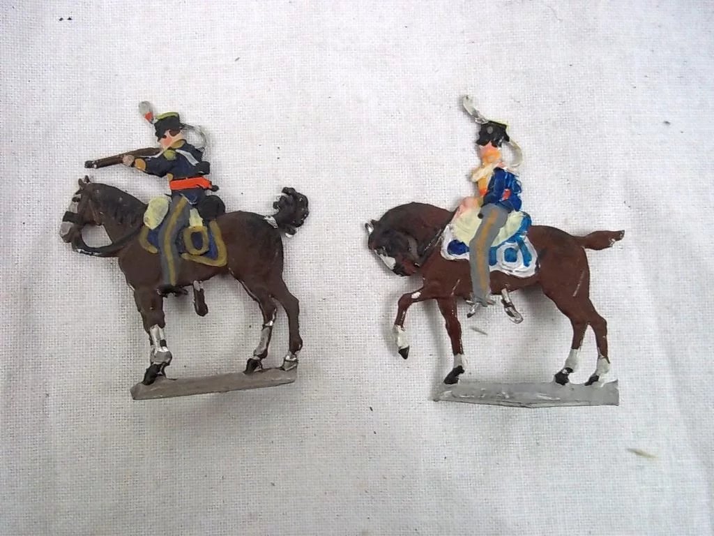 c1900/20 English Dragoons Outpost Vintage Tin Flats 10 Pieces. Boxed - Image 3