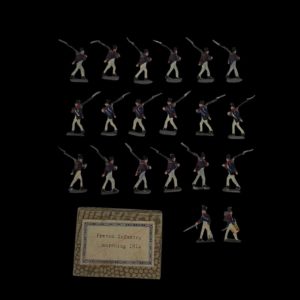 c1900/20 French Infantry Marching 1814 Vintage Tin Flats 20 Pieces. Boxed