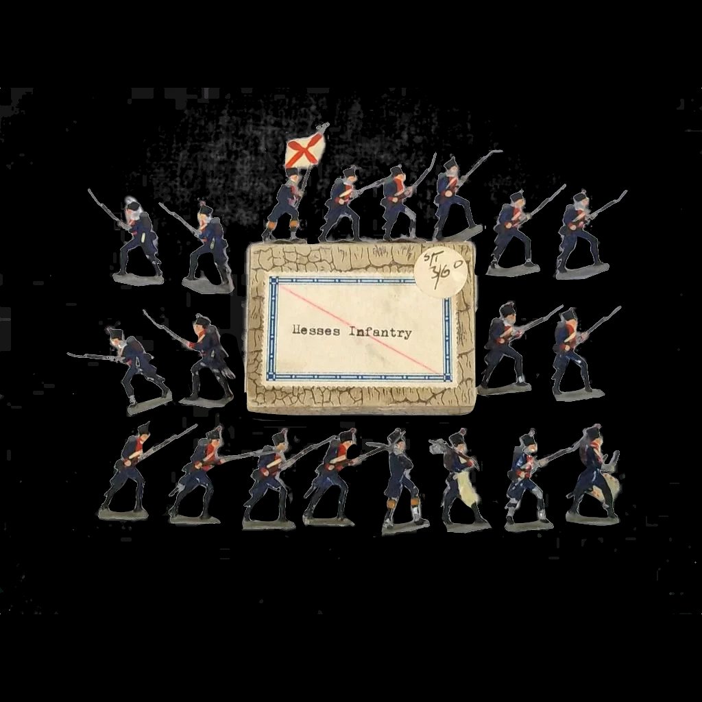 c1900/20 Hessian Infantry Vintage Tin Flats 20 Pieces. Boxed