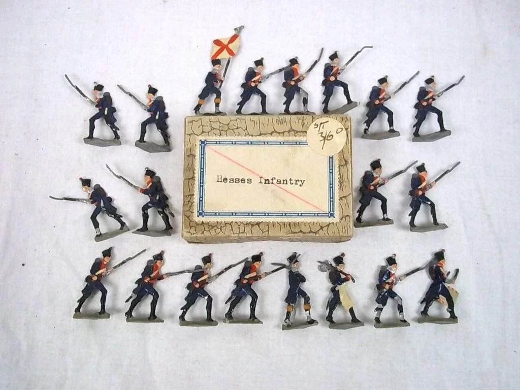 c1900/20 Hessian Infantry Vintage Tin Flats 20 Pieces. Boxed - Image 2