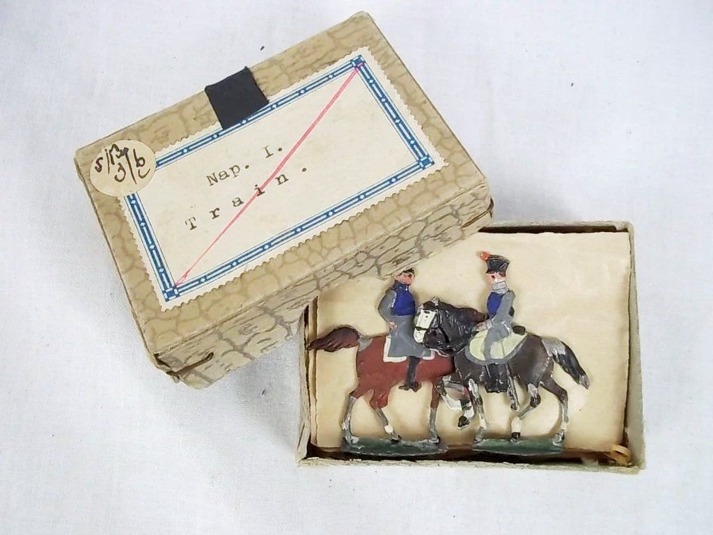 c1900/20 Nap.1. Baggage Train Vintage Tin Flats 5 Pieces. Boxed - Image 2