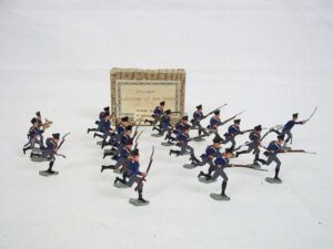 c1900/20 Prussian Infantry of the Guard Vintage Tin Flats 21 Pieces. Boxed