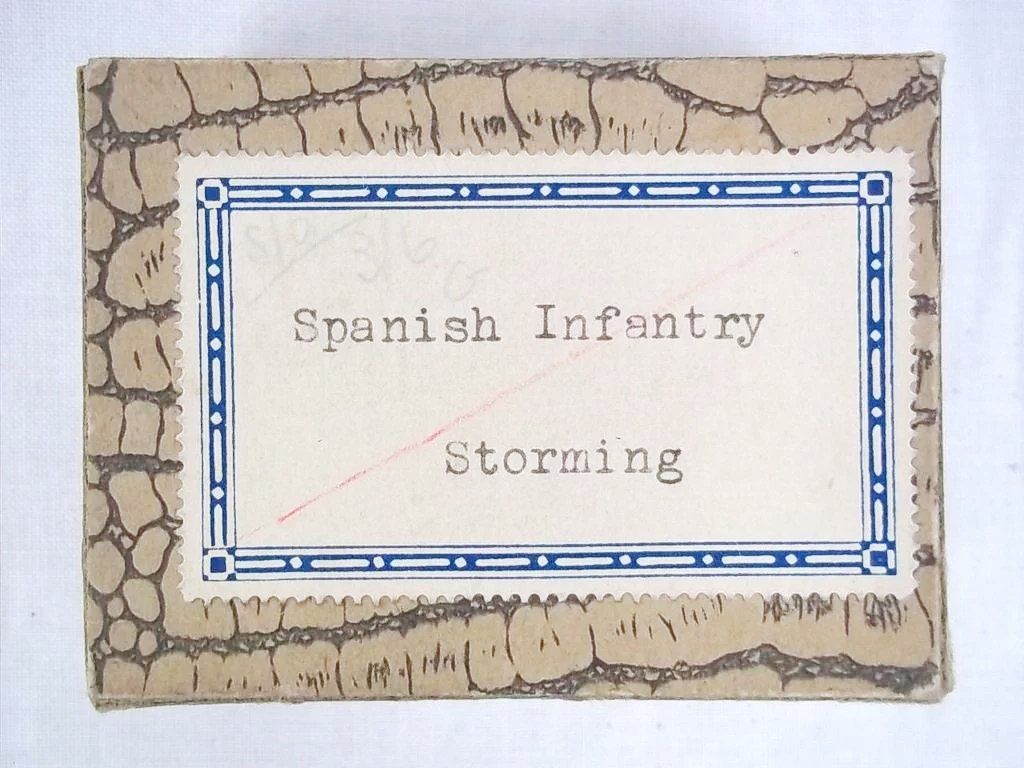 c1900/20 Spanish Infantry Storming Vintage Tin Flats 20 Pieces. Boxed - Image 3