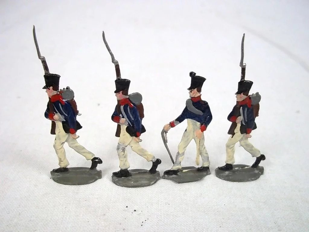 c1900/20 "French Infantry Storming 1814" Vintage Tin Flats 21 Pieces. Boxed - Image 4