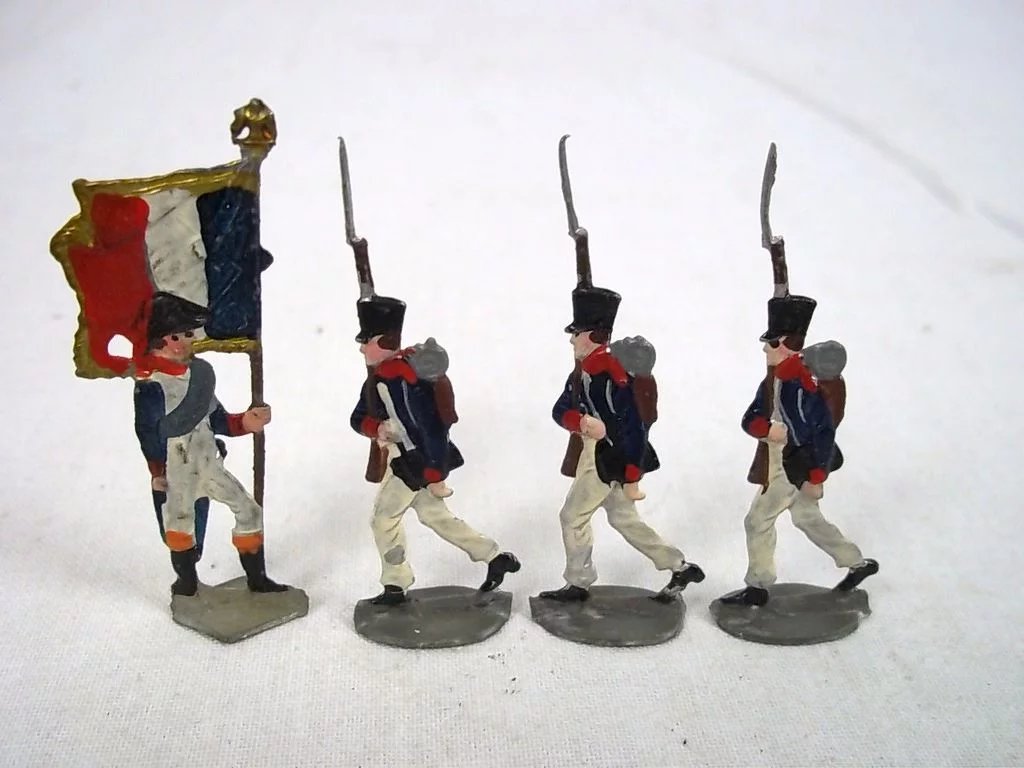 c1900/20 "French Infantry Storming 1814" Vintage Tin Flats 21 Pieces. Boxed - Image 5