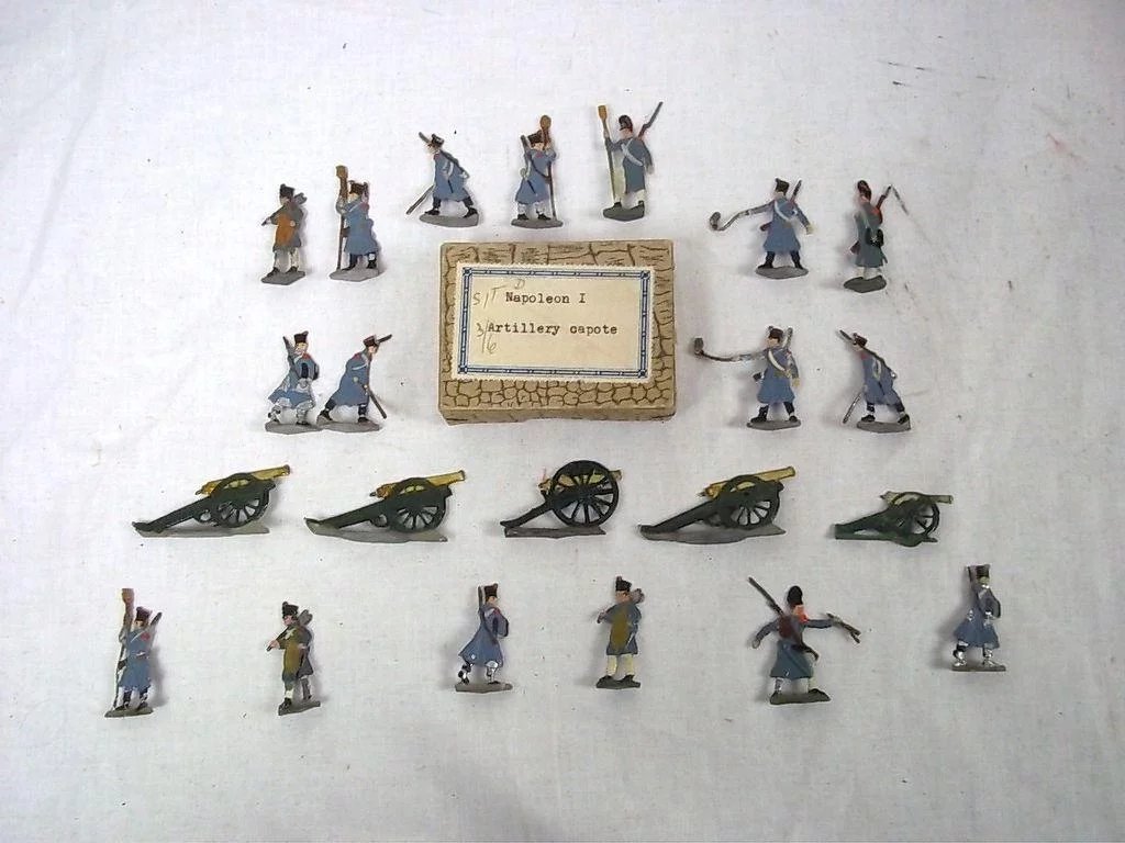 c1900/20 "Napoleon I Artillery Capote" Vintage Tin Flats 22 Pieces. Boxed - Image 2