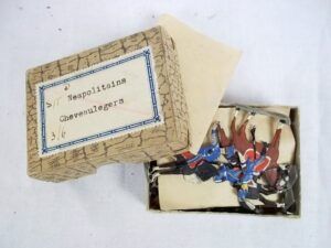 c1900/20 "Neapolitains Cheveaulegers" Vintage Tin Flats 10 Pieces. Boxed