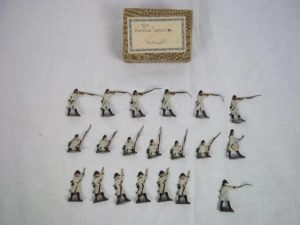 c1900/20 "Spanish Infantry Firing" Vintage Tin/Lead Flats 20 Pieces. Boxed
