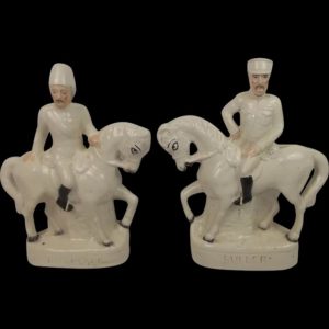 c1900 Boer War Staffordshire Equestrian Pair Of Lord Kitchener & General Buller