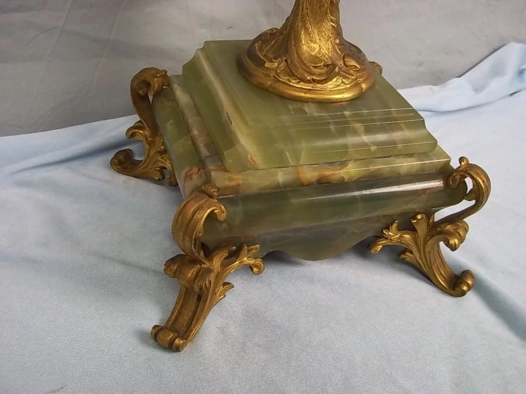 c1900 French Ormolu & Onyx 5 Branch Candelabra - Image 9