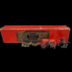 c1900 German Boxed Lead Soldier Artillery Ammunition Caisson Horse Set