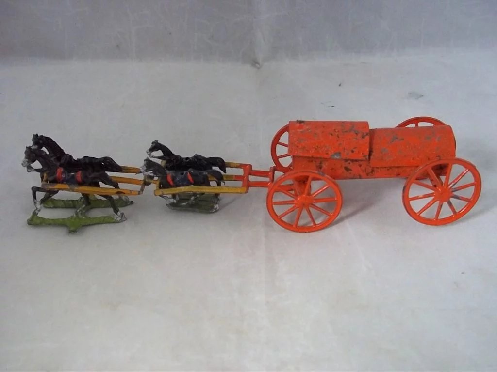 c1900 German Boxed Lead Soldier Artillery Ammunition Caisson Horse Set - Image 2