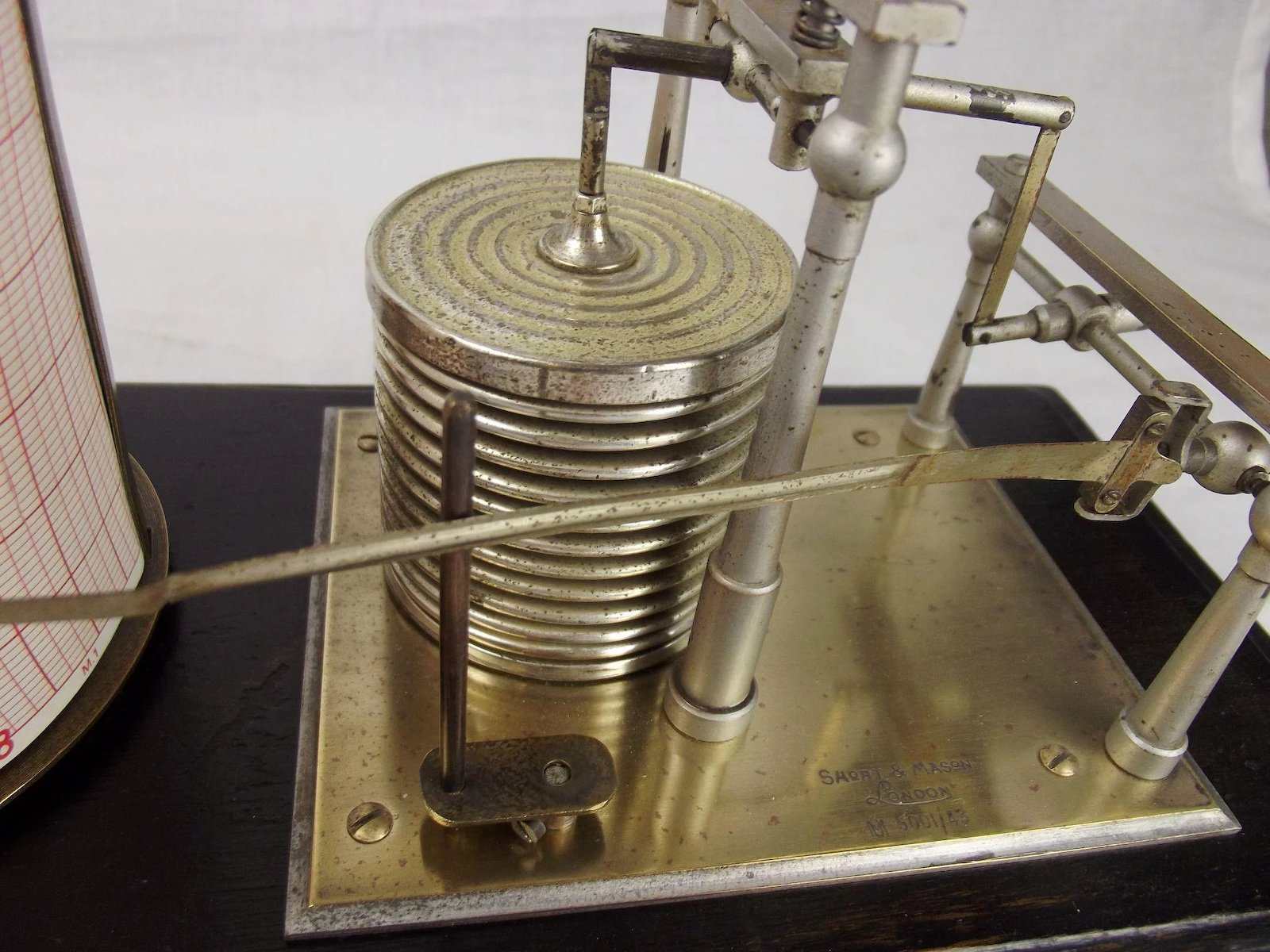 c1900 Short & Mason Cased Barograph - Image 5