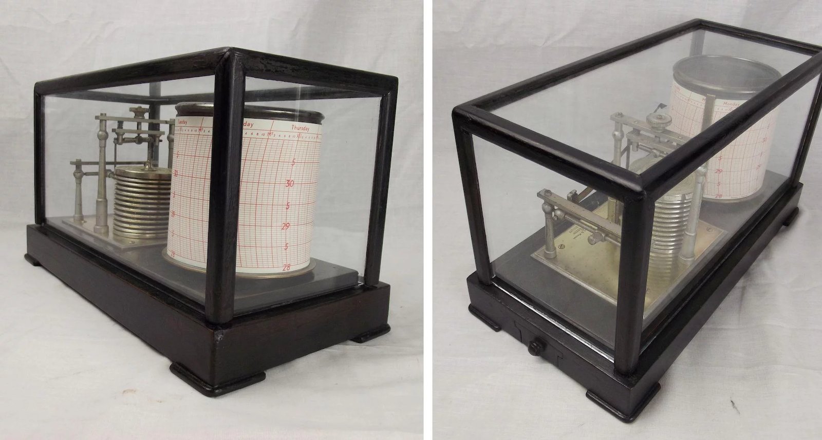 c1900 Short & Mason Cased Barograph - Image 9