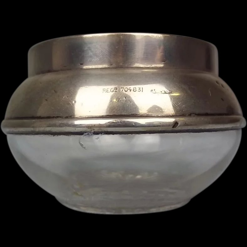 c1900 Silver Rimmed Glass Bowl