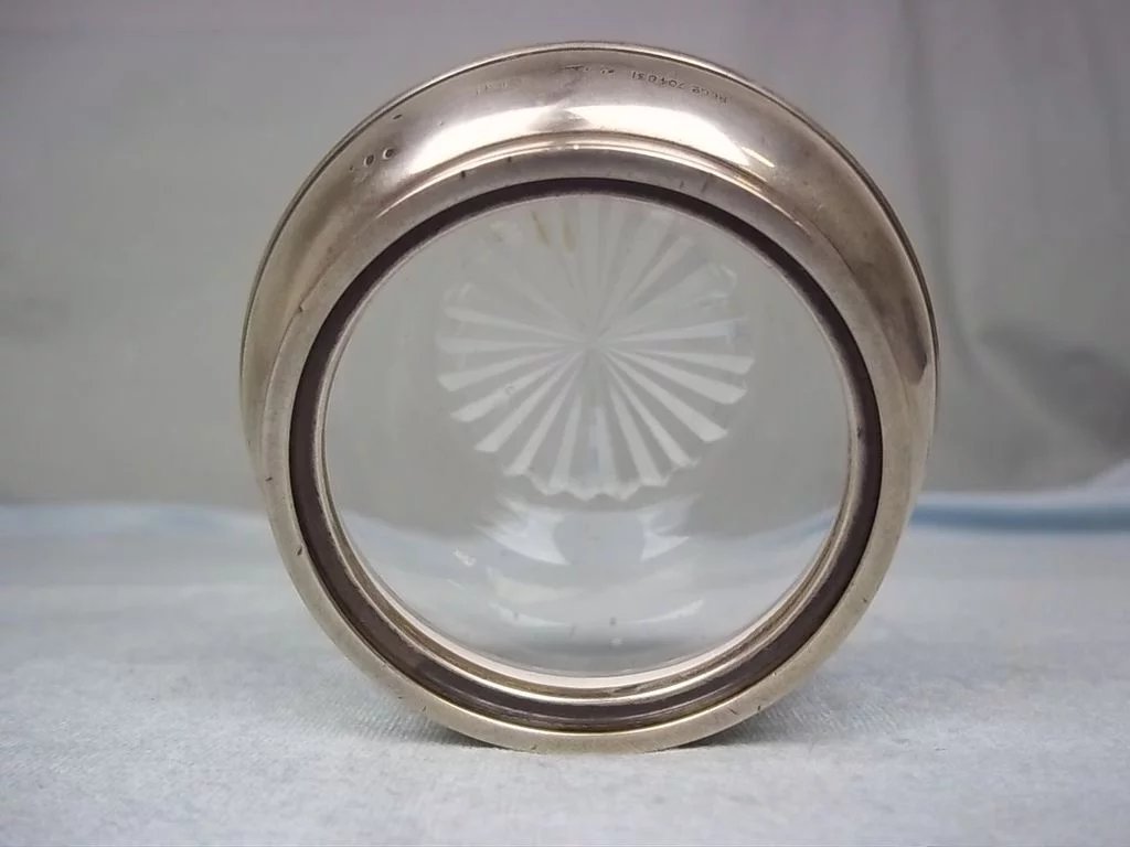 c1900 Silver Rimmed Glass Bowl - Image 4