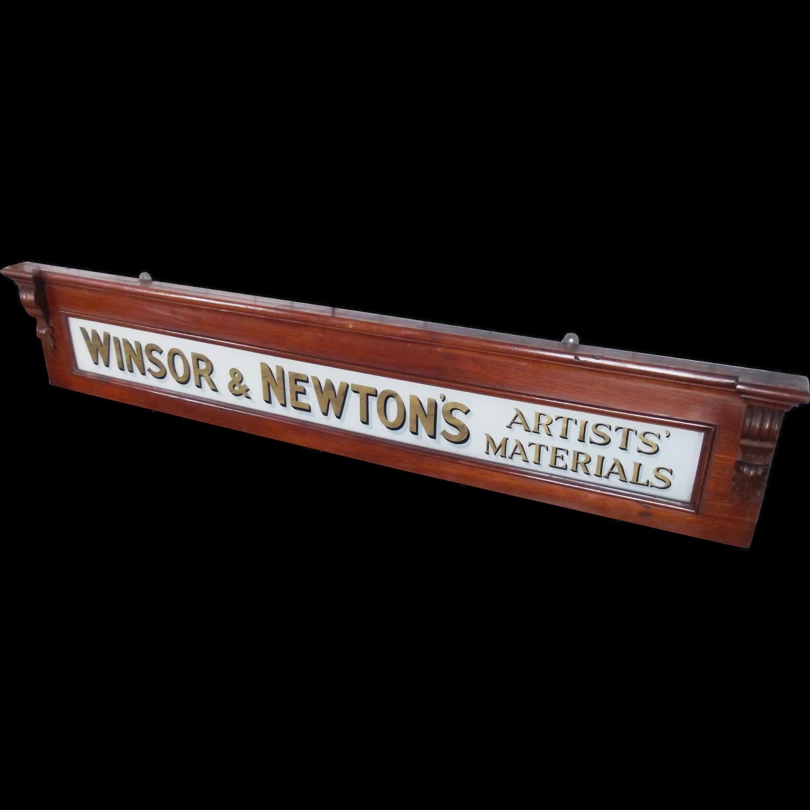 c1900 Windsor & Newton Glass Advertising Sign