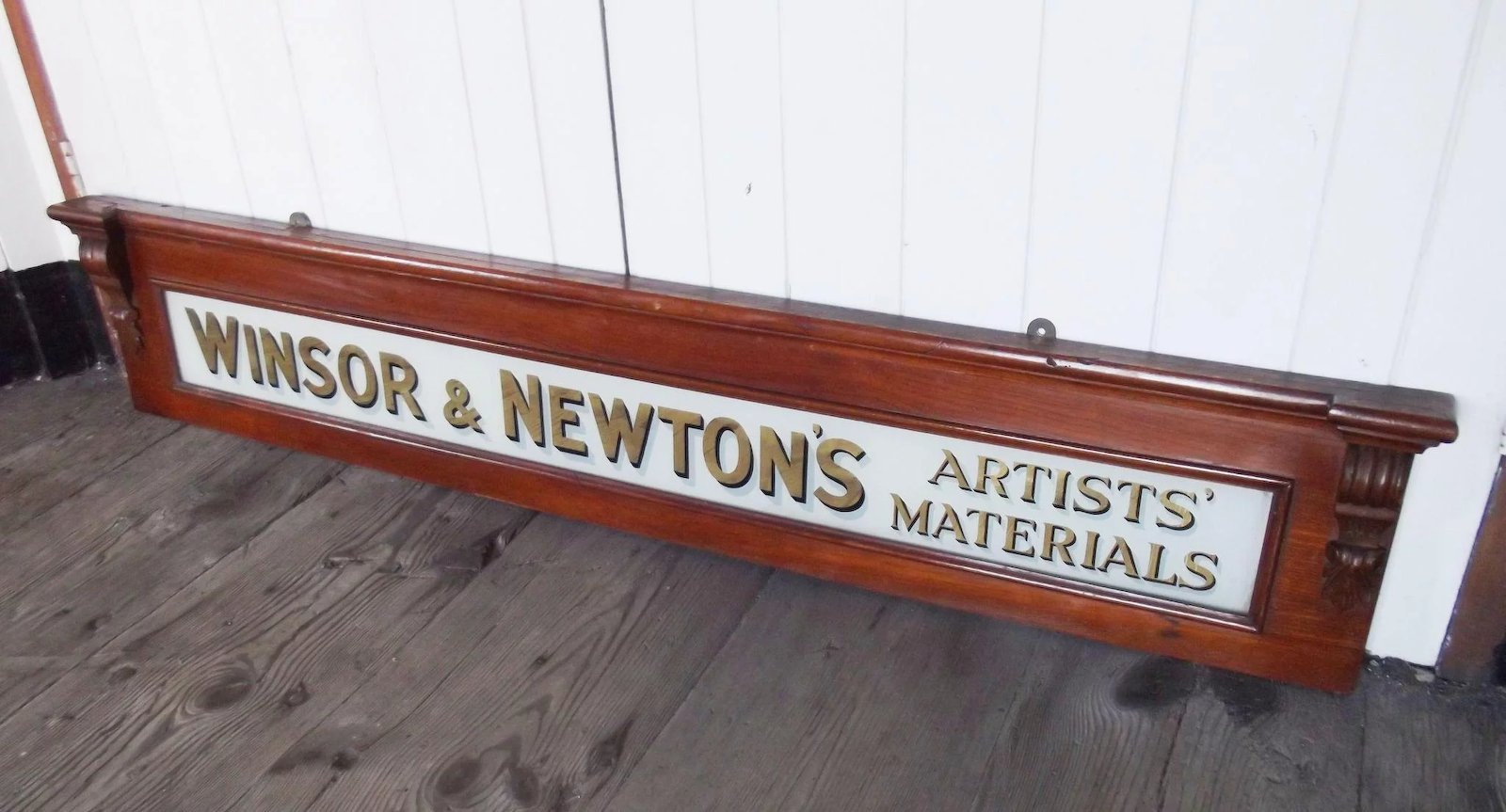 c1900 Windsor & Newton Glass Advertising Sign - Image 2