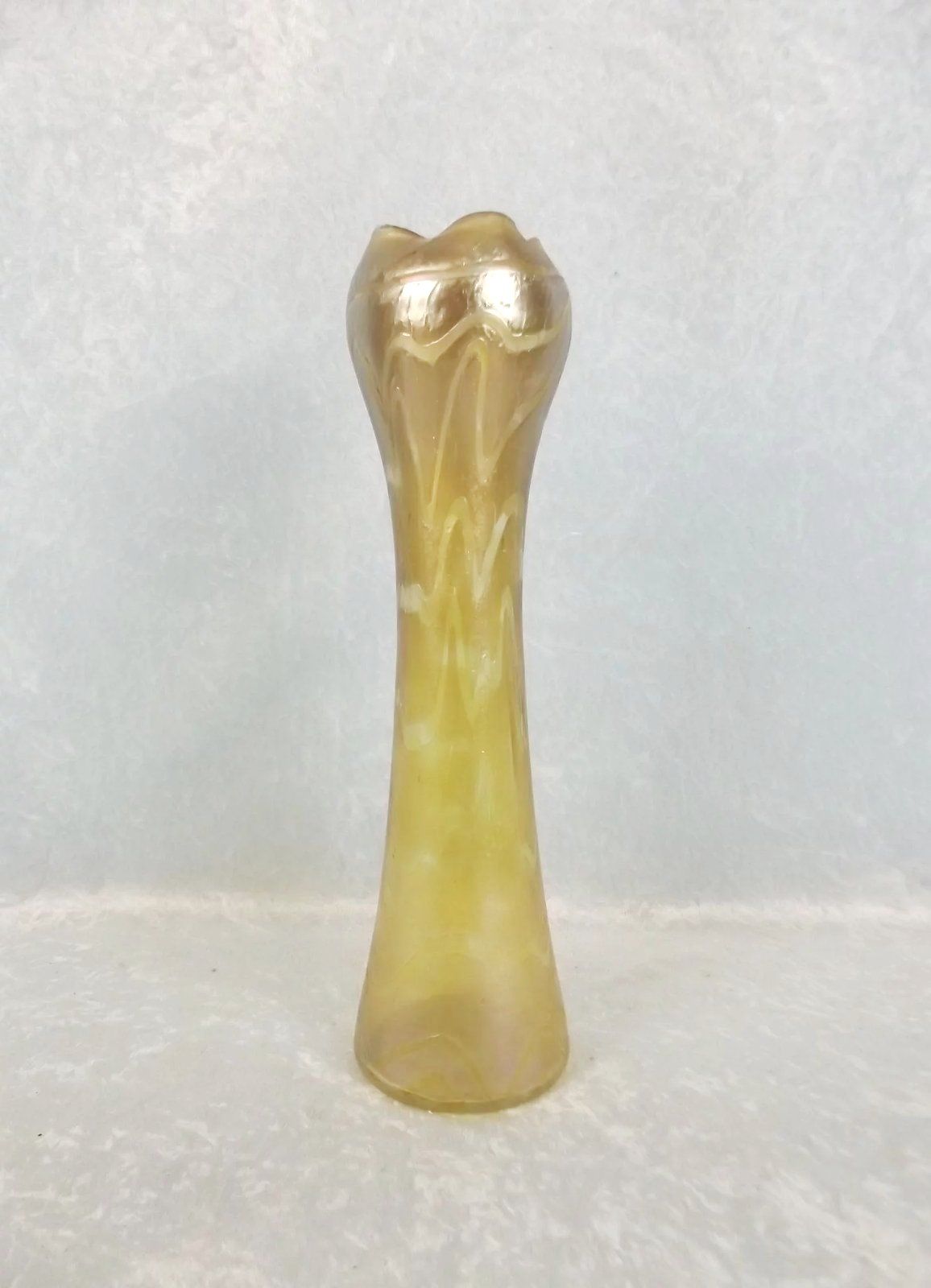c1905 Bohemian Otto Tham For Fritz Heckert Changeant Silberband Glass Vase