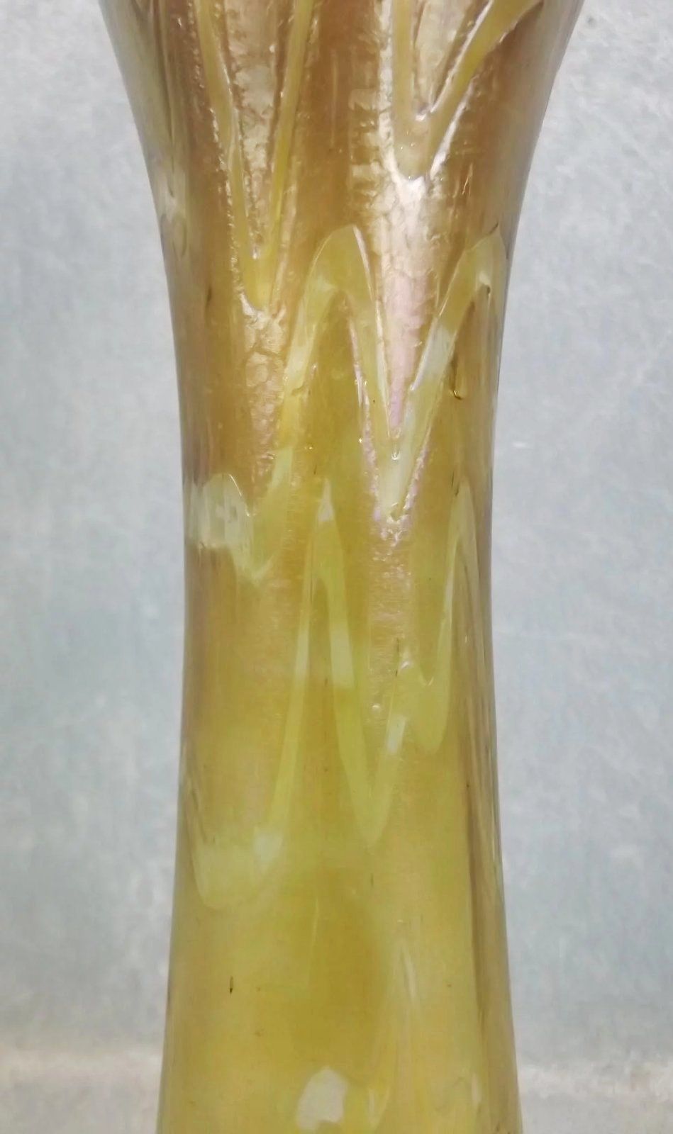 c1905 Bohemian Otto Tham For Fritz Heckert Changeant Silberband Glass Vase - Image 3