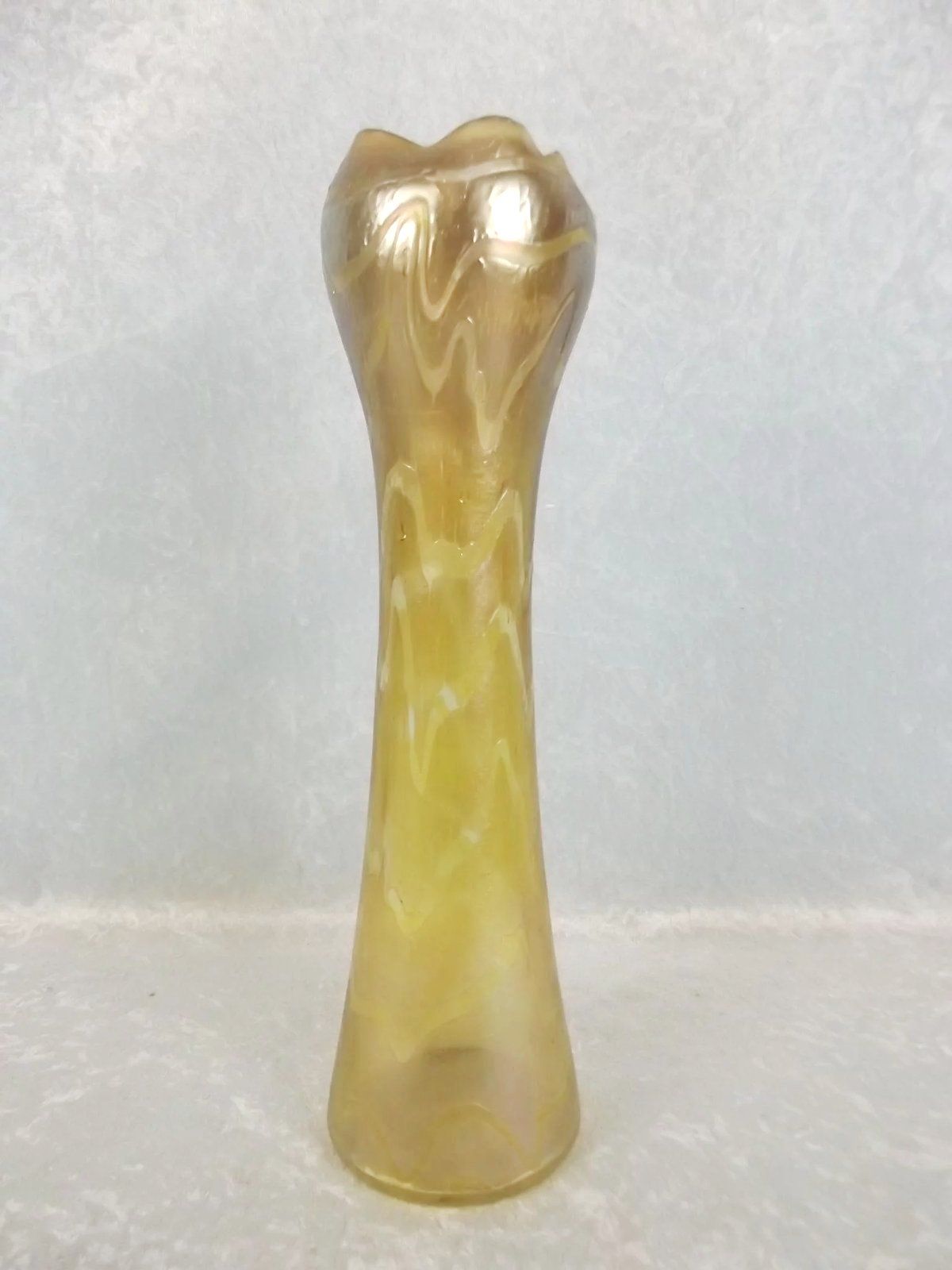 c1905 Bohemian Otto Tham For Fritz Heckert Changeant Silberband Glass Vase - Image 4