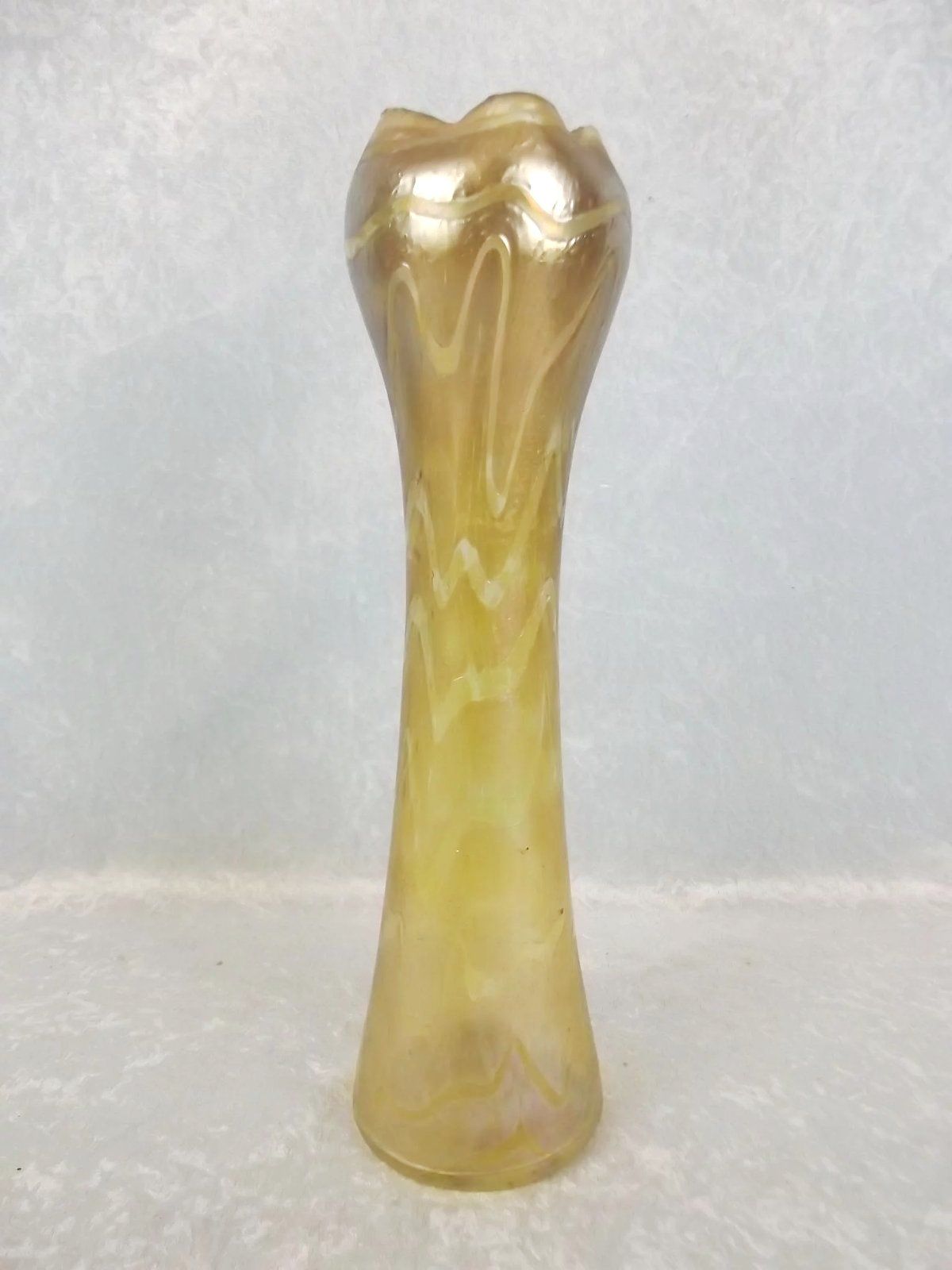 c1905 Bohemian Otto Tham For Fritz Heckert Changeant Silberband Glass Vase - Image 5