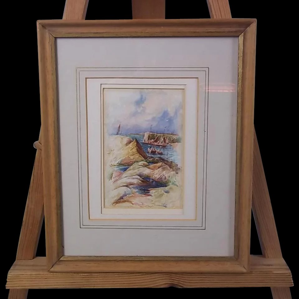 c1907 Watercolour Of San Remo, Italy By S.Donaldson, Signed