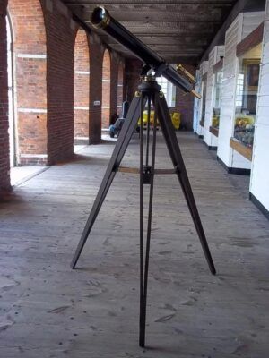 c1910  Brass Wray Broadhurst Clarkson & Company Telescope, Cased With Tripod