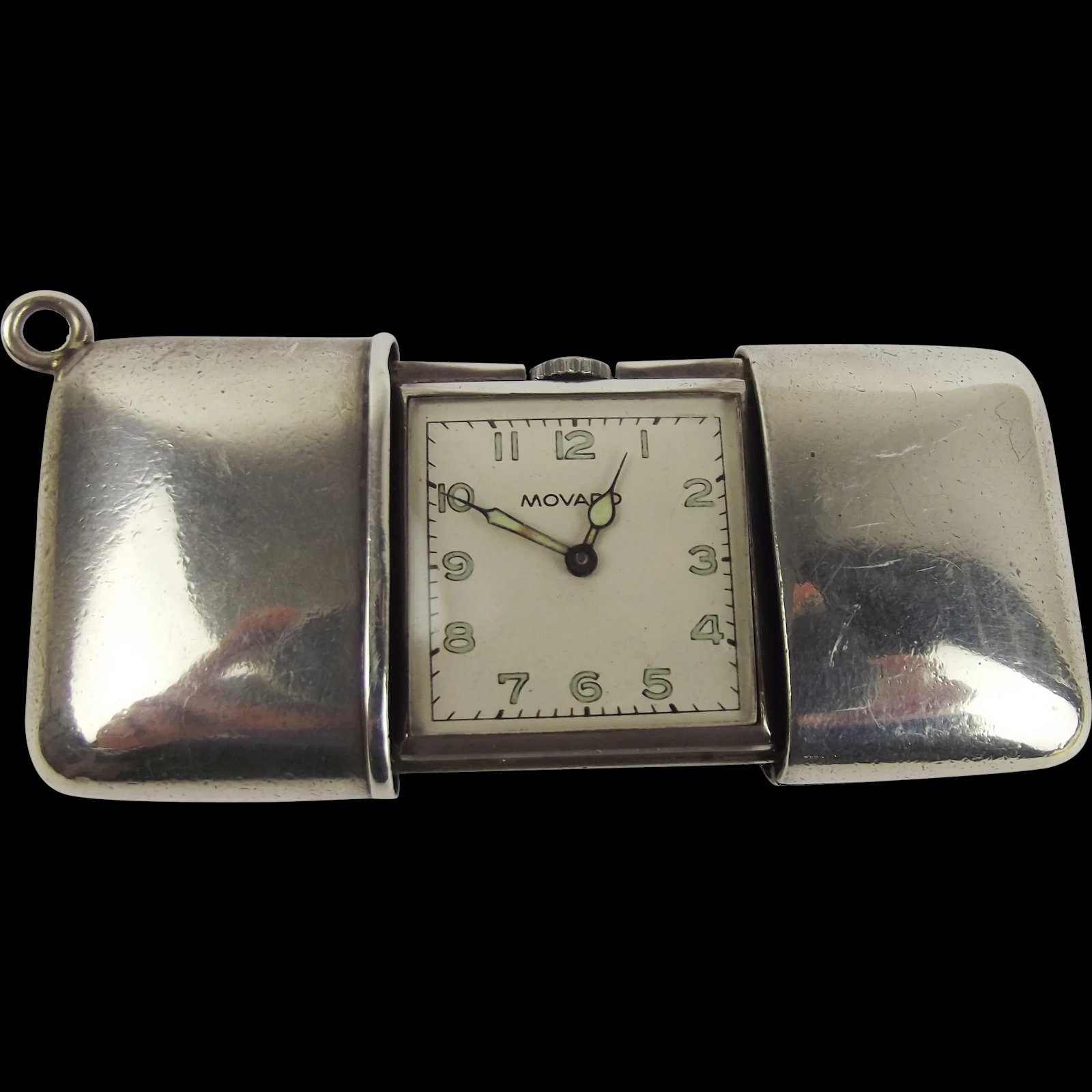 c1927 Sterling Silver Movado Purse Pocket Watch