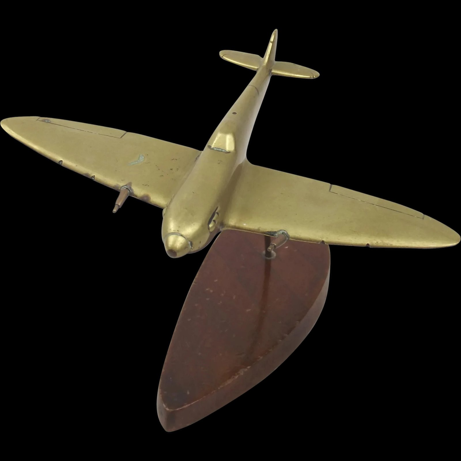 c1940 Brass Model Of A Spitfire Plane On Stand