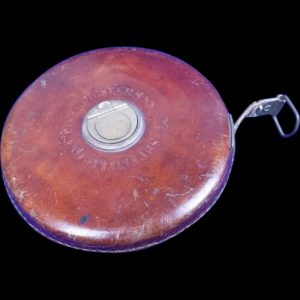 c1950 100 Foot Leather Bound Tape Measure By Chesterman Of Sheffield