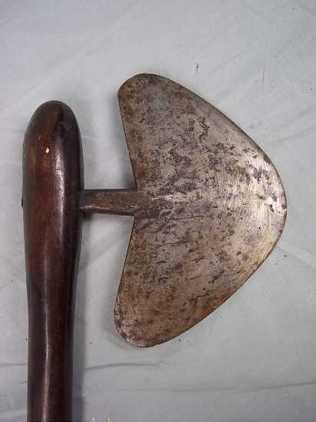 A 19th Century African Tribal Fighting Axe with a Hardwood Shaft - Image 4