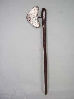 A 19th Century African Tribal Fighting Axe with a Hardwood Shaft - Image 2
